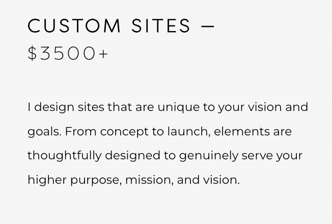 Custom Website Start-Up